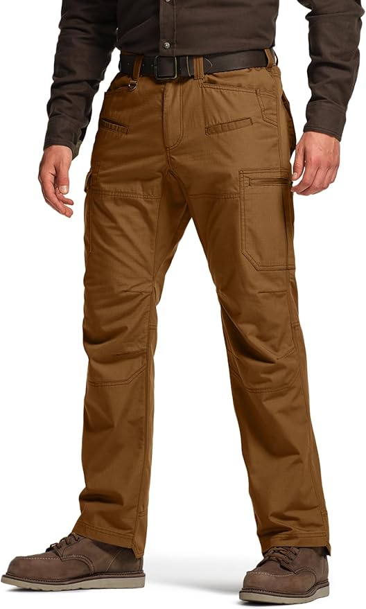 CQR Men's Winter Tactical Cargo Pants, Thermal Fleece Lined Outdoor Snow Ski Hiking Work
