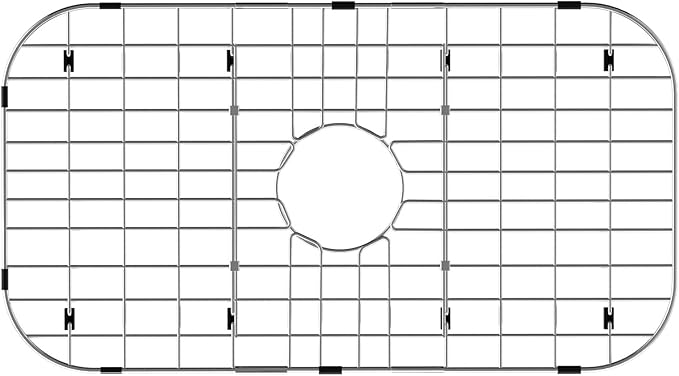 Sink Protector Grid Protector Kitchen Sink Grates, Centered Drain with Corner Radius, Sink Bottom Grid for Kitchen, 304 Stainless Steel Rust Resistant 26" X 14"
