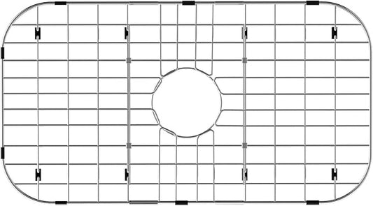Sink Protector Grid Protector Kitchen Sink Grates, Centered Drain with Corner Radius, Sink Bottom Grid for Kitchen, 304 Stainless Steel Rust Resistant 26" X 14"