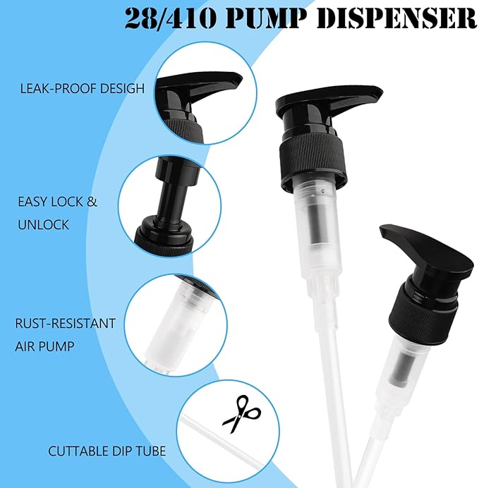YBB Upgraded 28/410 Pump Dispenser Replacement Fits Most 1 Liter (33.8oz) Bottles for Shampoo, Lotion, Sanitizer (12 Pack)