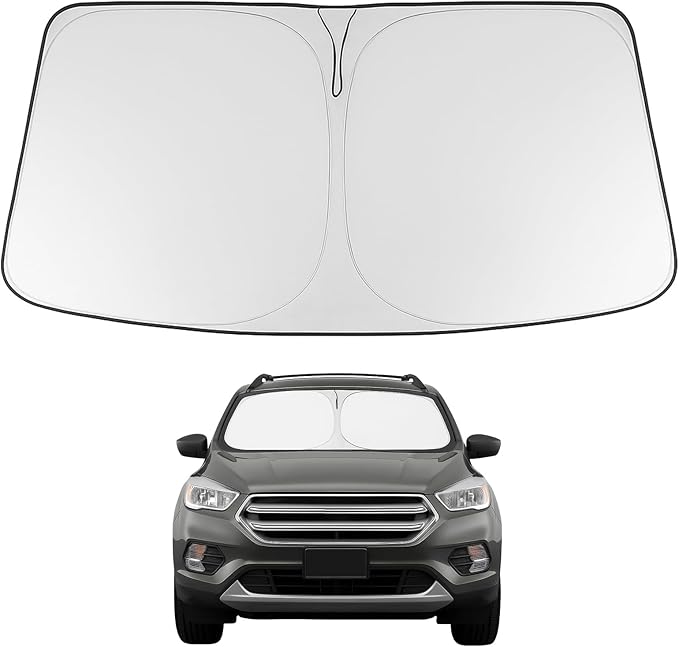Proadsy 2025 Upgrade Windshield Sun Shade Custom Fit 2013-2019 Ford Escape Foldable Front Sunshade Protector Sun Visor Blocks UV Rays Keep Car Cooler