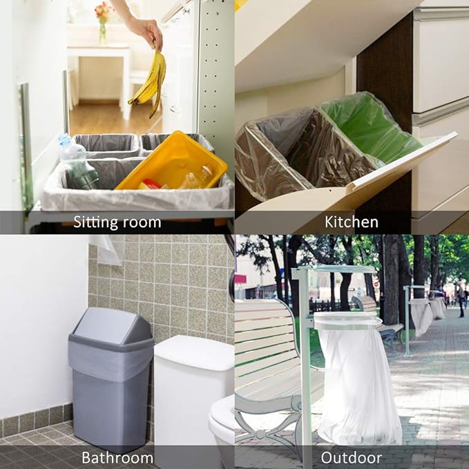 10 Gallon 300 Counts Medium Trash Bags Tall Kitchen Garbage Bags by Teivio, 9 Gallon 10 Gallon 11 Gallon,Bathroom Trash Can Bin Liners, Intended for Home,Plastic Bags for office kitchen, Clear