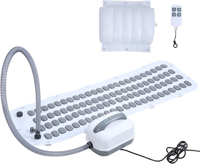 Portable Spa Bubble Bath Mat, Full Body Bubbling Bath Mat with Remote & Pillow, Electric Air Pump & Adjustable Bubble Settings, Bathtub Bubble Machine