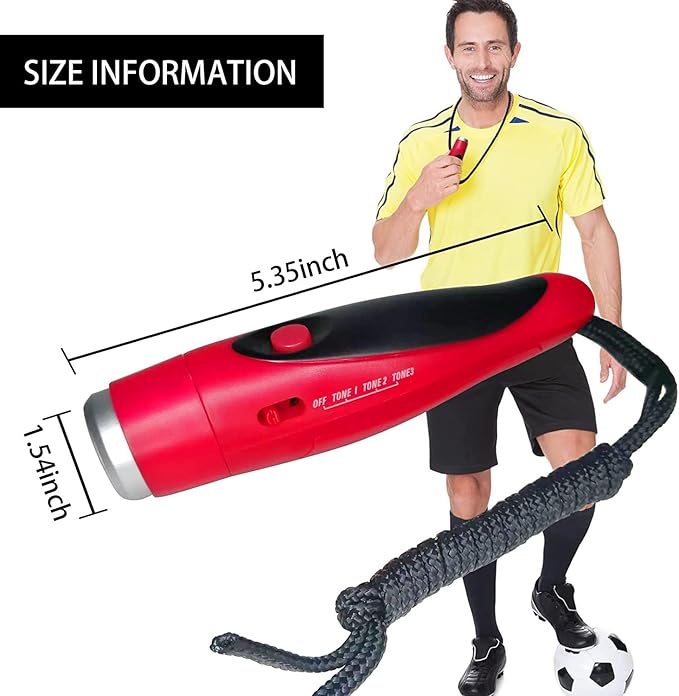Electronic Whistle for Coaches, Handheld Lound Electric Whistle with Lanyard and Three Tone for Volleyball, Soccer Referee, P.E. Teacher, Police,Outdoor Camping, Self Defense Emergency