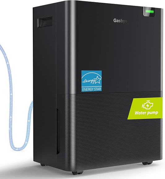 Energy Star 2024 Dehumidifier with [𝗥𝗲𝗽𝗹𝗮𝗰𝗲𝗮𝗯𝗹𝗲 Pump] for Basement – [44dB Quiet, Easy to Clean & Clog-Free], Max 75 Pints/Day, 16.5ft Drain Hose, Auto Shut-Off, Auto-restart, Black