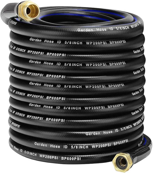 100 FT Garden Hose, Flexible No Kink Heavy Duty Garden Water Hose Flex Copper Bullet Collapsible Washer Rubber Hose 5/8" Soft Lightweight Outdoor Waterhose Manguera Para Jardin