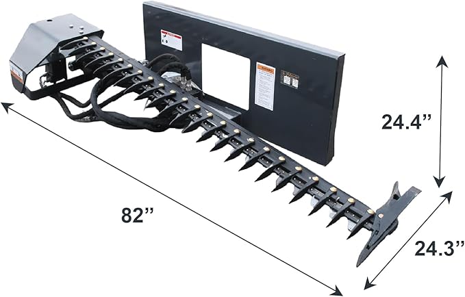 Sickle Bar Mower for Skid Steer Loader, 72" Cutting Length, 0.8" Cutting Capacity, Gerotor Motor Drive, Ideal for Heavy-Duty Mowing Tasks