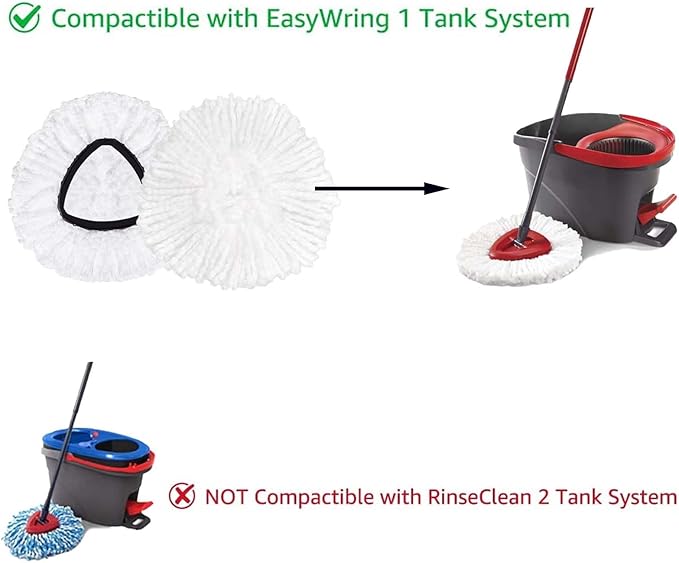 3 Pack Spin Mop Replacement Head Mop Refill Compatible with Oceda Triangle Swivel Mops Microfiber Swivel Mop Refill,Deep Clean,Machine Washable and Easy to Replace