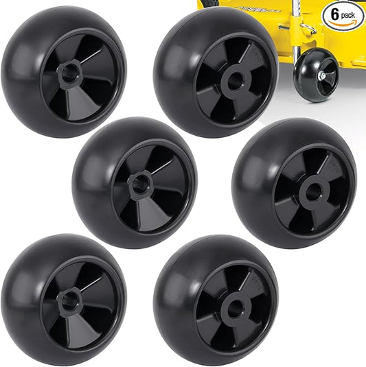 Lawn Mower Deck Wheels 6 Pack 5" Anti Scalp Deck Wheels Kit Replace for John Deere AM116299 AM125172 AM133602 M111489 Replace for MTD 734-04039 753-04856 734-3058