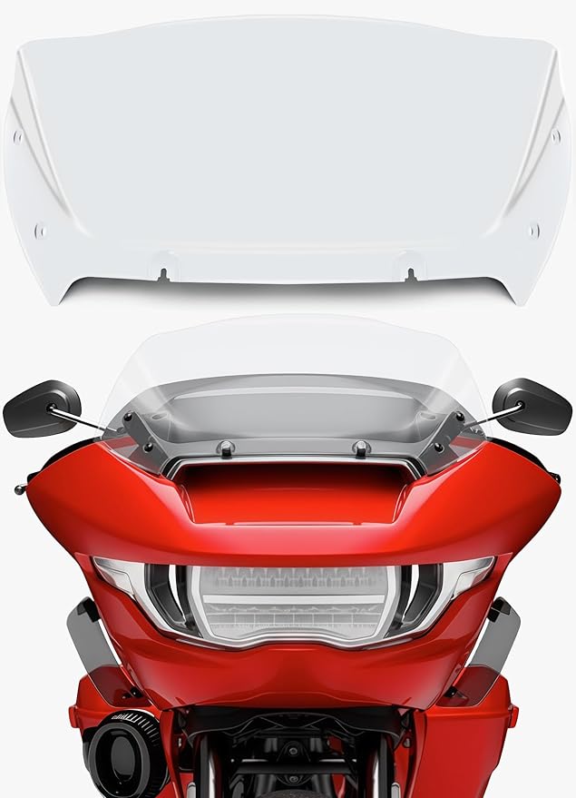 9" Wave Windshield Windscreen Wind Splitter Compatible with Harley Davidson Touring CVO Road Glide FLTRXSE 2023-up,CVO Road Glide ST FLTRXSTSE 2024-up,Road Glide FLTRX 2024-up (Clear)