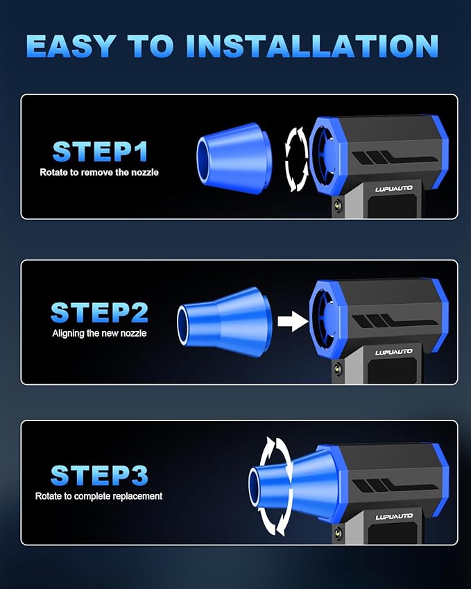 Compressed Air Duster, Super Power Turbo Fan, 130000RPM Electric Air Duster Violent Fan, 4 Gears Adjustable Turbo JetFan, Handheld Mini Blower for Computer, Keyboard, Outdoor, House and Car