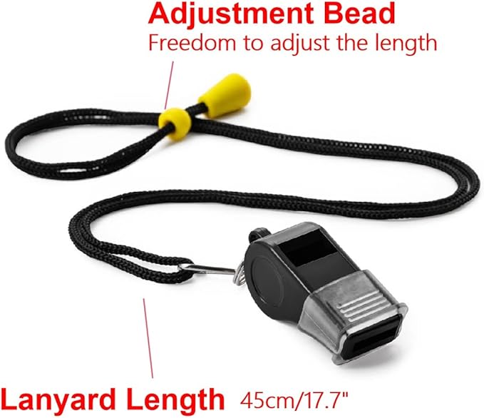 12 Pack Sport Whistles with Lanyar for Coaches, Referees and Officials, Loud Crisp Sound