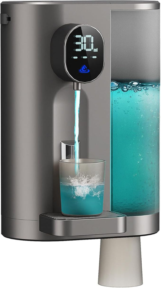 Oylik Automatic Mouthwash Dispenser,20.3 Fl Oz Mouth Wash Dispenser for Bathroom with 2 Magnetic Cups,4 Levels and LED Screen for Kids Adults