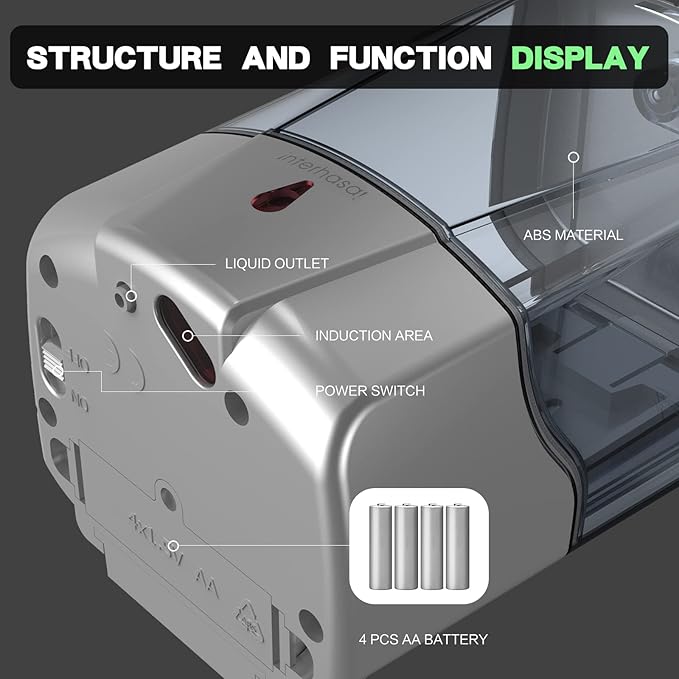 interhasa! Soap Dispenser, Touchless Hand Sanitizer Dispenser Wall Mount 600ml Automatic Kitchen Soap Dispenser for Commercial Home, Office (Silver)