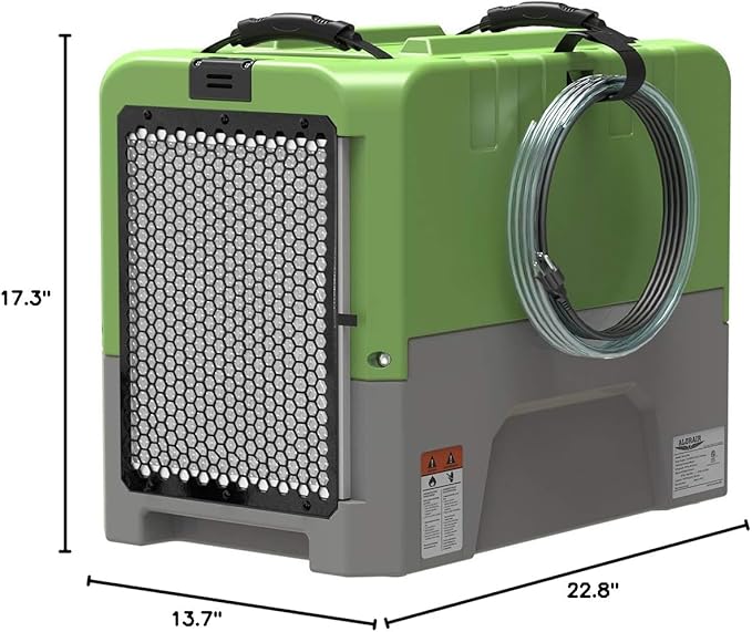 ALORAIR 180PPD LGR Commercial Dehumidifier with Pump for Basement Warehouse & Job Sites, Large Space Crawl Space Dehumidifier for Efficient Water Damage Restoration,5 Years Limited Warranty, Green