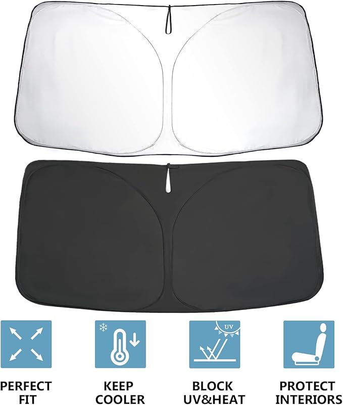 SKTU 2023 2024 2025 Pilot Front Windshield Sunshade for 2023 2024 2025 Honda Pilot Windshield Sun Shade Foldable for Blocks UV Rays and Blocks Heat and Sun Keeps Vehicle Cool