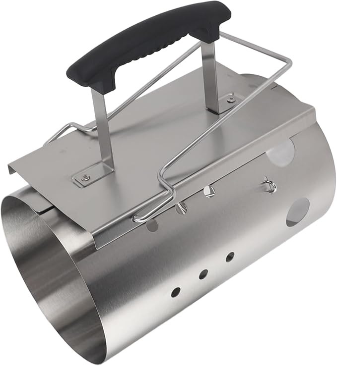 Stainless Steel Fireplace Lighter Portable Efficient Charcoal Starter Barrel for BBQ Camping Picnic Lightweight Durable Fire Lighter for Cooking
