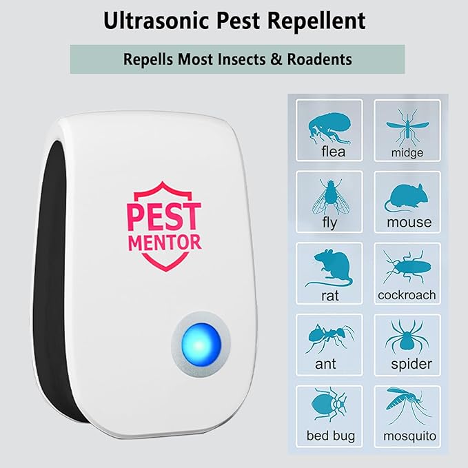 Ultrasonic Pest Control Repeller 10Pack, Indoor Repellent for Mouse, Roach, Ant, Rodent, Bugs, Mosquito, Spider Repellent for House Garage Warehouse Kitchen