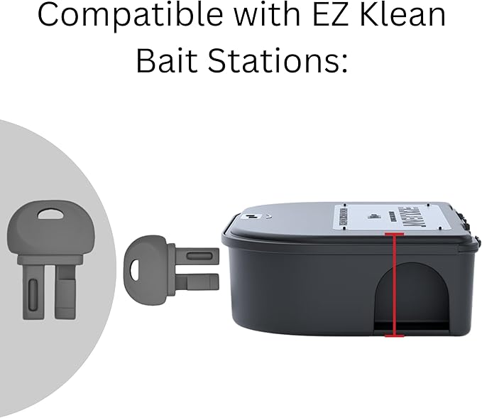 Key for EZ Klean Rat Bait Stations and Exterminators Choice Bait Boxes - Mouse Bait Station Key Compatible with FBS Fly Bait Stations and EZ Klean Bait Stations - with Robby’s Cloud Keychain (1 Pack)