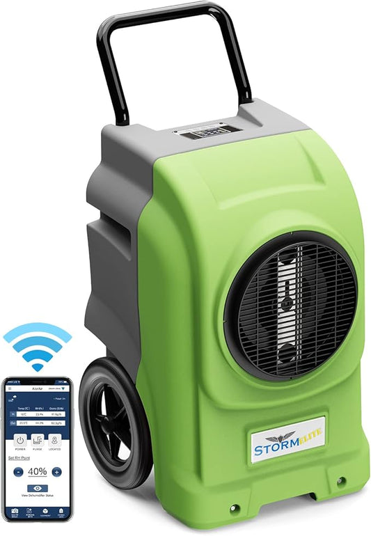 AlorAir 270 Pints Commercial Dehumidifiers Smart Wi-Fi with Pump, Up to 3,000 Sq.Ft Coverage for Large Room or Basements, Industrial Dehumidifier with Drain Hose, 5 Years Limited Warranty, Green