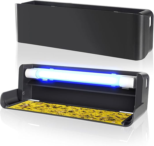 2 Pack UV Fly Light Trap Indoor for Home Gnat Traps for House, Wall Sconce Fly Light Bug Catcher for Kitchen House & Restaurant Fruit Flies Garage & Warehouse with 10 Sticky Glue Boards 6.5 ft Cord