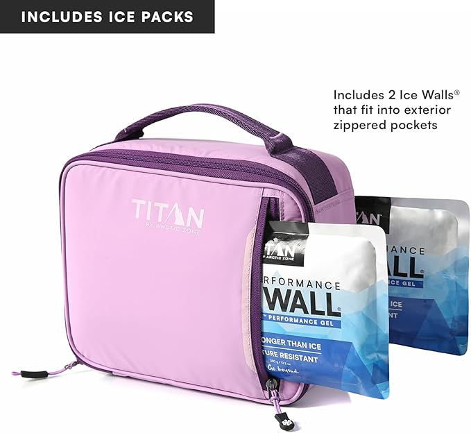 Titan Fridge Cold Lunch Box With 2 350g Ice Walls®, Lavender