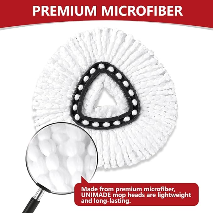 20 Pack Mop Heads Replacements for O-Cedar EasyWring Spin System, Microfiber Spin Head Mop Refills Bulk, Deep Clean, Machine Washable Mop Replacement Heads for Home and Commercial