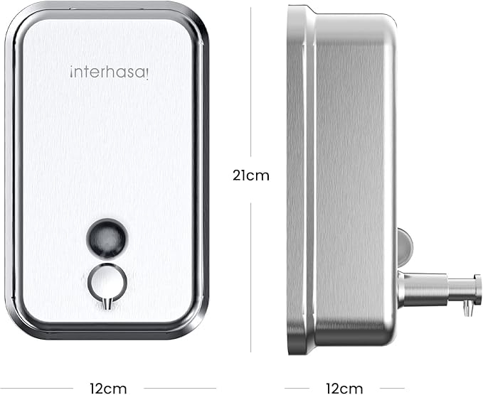 interhasa! Commercial Soap Dispenser Wall Mount 304 Stainless Steel Manual Commercial Liquid Soap Dispenser for Bathroom Matte Silver Vertical Style
