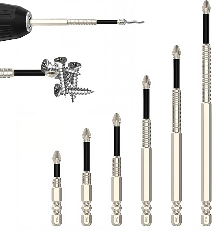MagFixer High-Magnetic Screwdriver Drill Bit Set, 2025 New k5 Impact Resistant Non Slip Bit, Anti Slip Screwdriver Bits for Dry Wall, Sheetrock (6pc)