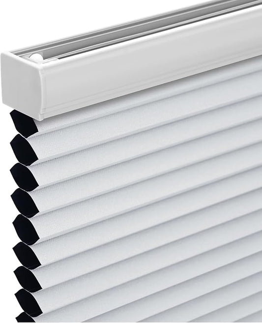 Changshade Cordless Cellular Shades, Blackout Honeycomb Shades for Windows, Pull Down Pleated Blinds, Easy to Install for Indoor Windows and French Doors,31.5" W x 72" H, White