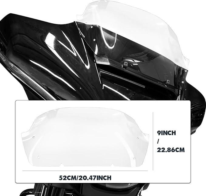 10" Windscreen Windshield Compatible with Harley Davidson Tuoring CVO Street Glide FLHXSE 2023 2024 FLHX/I 2024 for 2023 2024 Street Glide Accessories,Clear