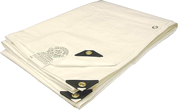 Tarps Now 30x40 Feet Fire Retardant Poly Tarp |12 MIL Heavy Duty Waterproof Cover |Rip and Tear Proof Plastic Tarp with Rustproof Aluminum Grommets & Reinforced Edges |Ideal for Camping - White