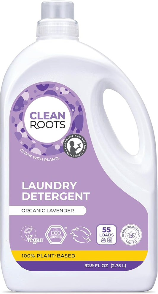 Laundry Detergent – EcoGarantie Certified, 100% Plant-Based Formula, Made with Organic Ingredients, Scented with Organic Lavender Essential Oil – 55 Loads, 92.9 fl oz (2.75 L)