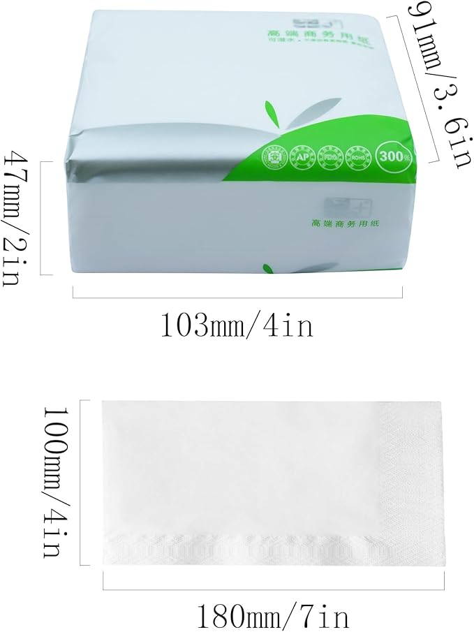 8 Packs Pocket Facial Tissues, Disposable Tissue Napkins, Travel Size Tissue Packs, 3-Ply, 300 Sheets per pack