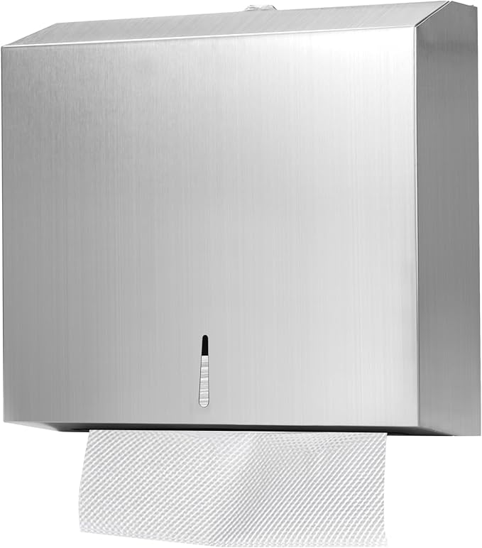 Paper Towel Dispenser Wall Mount Commercial, C Fold Multifold Hand Paper Towel Dispenser, Stainless Steel Tissue Holder