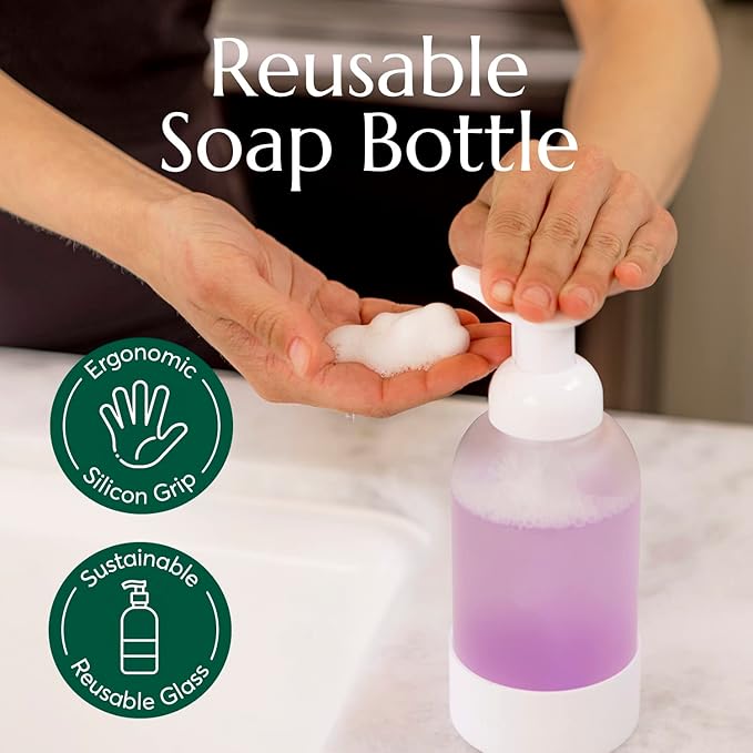 Cleanomic Reusable Soap Bottle - Dish Soap Dispenser, Soap Dispenser for Kitchen Sink, Hand Soap Dispenser, Kitchen Soap Dispenser, Bathroom Soap Dispenser, Soap Dispenser Bathroom Countertop