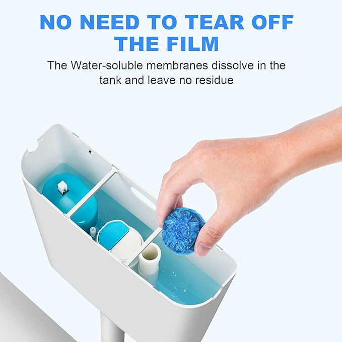 CHMI 50 Pack Toilet Bowl Cleaner Tablets, Long-lasting Bathroom Toilet Tank Cleaner.(Blue)