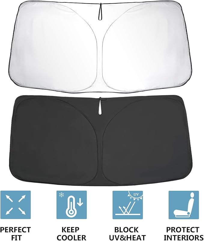 SKTU 2023 2024 2025 RAV4 Front Windshield Sunshade for 2019-2025 Toyota RAV4 Windshield Sun Shade Foldable for Blocks UV Rays and Blocks Heat and Sun Keeps Vehicle Cool