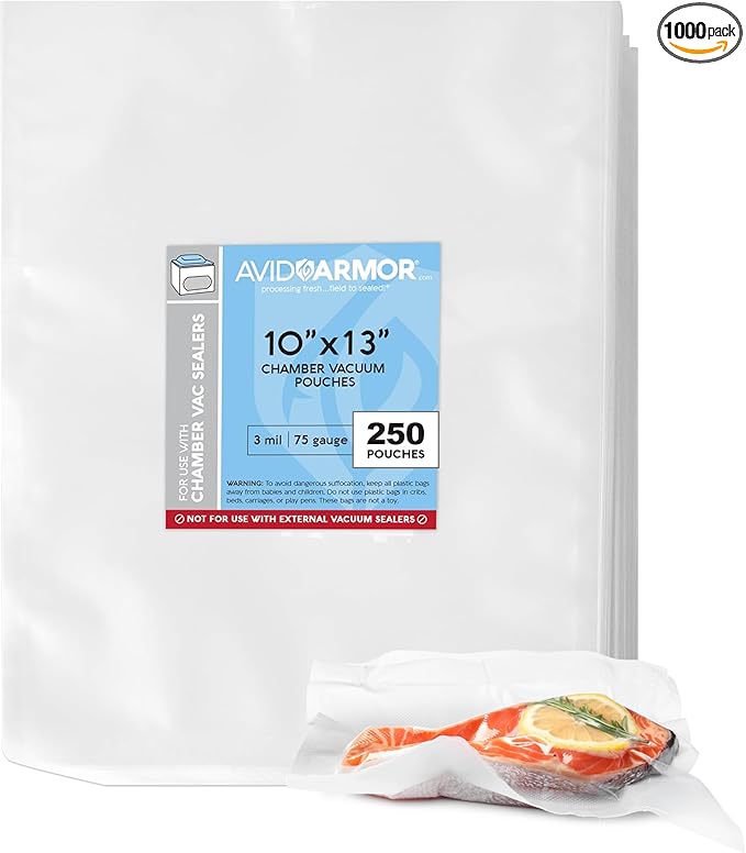 Avid Armor Heavy Duty Vacuum Pouches, BPA-Free Sealer, 1000, 10x13