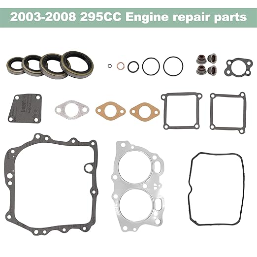 Engine Gasket Seal Rebuild Kit for EZGO 295cc 350cc 4 Cycle Gas Golf Cart 1991-2008 Fuji Robin Engine Pre MCI inc MCI Breather Gasket