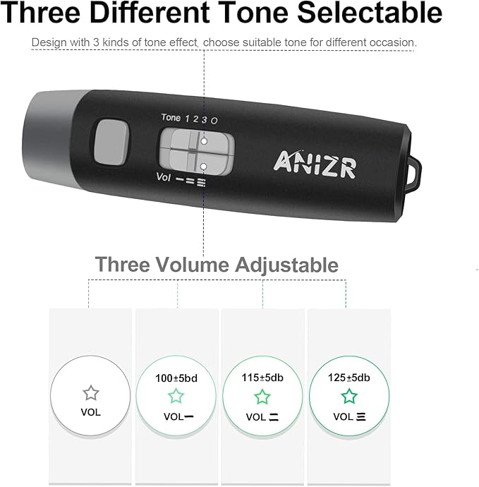 ANIZR Electronic Whistles with Lanyard,Adjustable 3 Tone & 3 High Volume Hand Emergency Whistle Basketball Referee Whistle for Coach,Teacher,Police,Outdoor Camping Boating Hiking(with Battery)