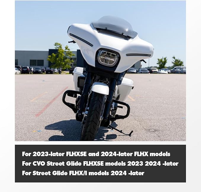 Clear 10" Wave Windshield Windscreen Compatible for Harley Davidson CVO Street Glide FLHXSE 2023 2024, FLHX/I 2024