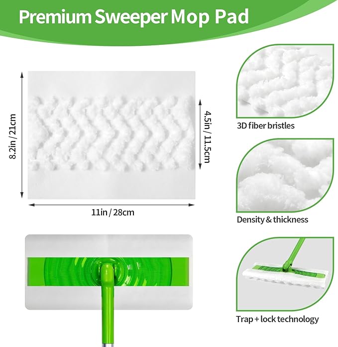 60 Count Pet Heavy Duty Dusters Refills Compatible with Swiffer Sweeper Mop, Dry Sweeping Cloths for Floor Mopping and Cleaning, Unscented