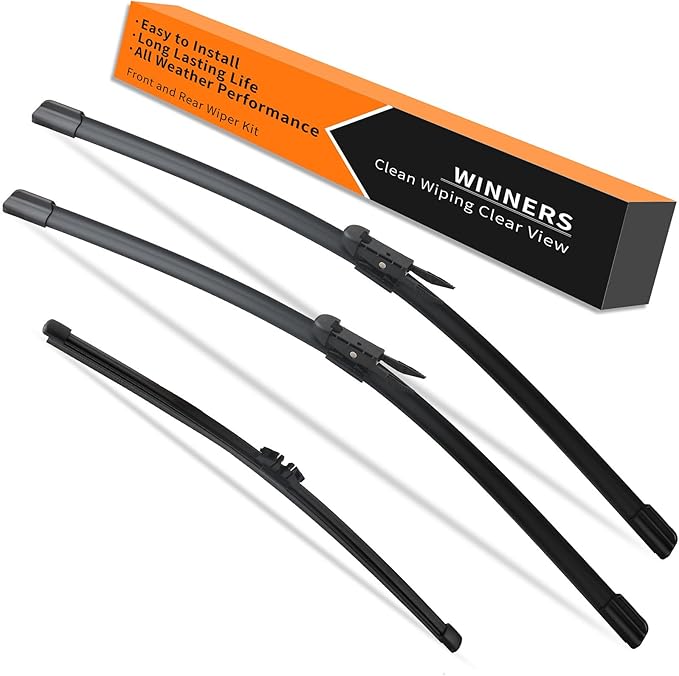 Windshield Wiper Blades for Ford Bronco 2021 2022 2023 2024 2025-17" + 17" + 8" Rear - Complete Set of 3 Front and Back Replacement Wipers - All Weather Performance