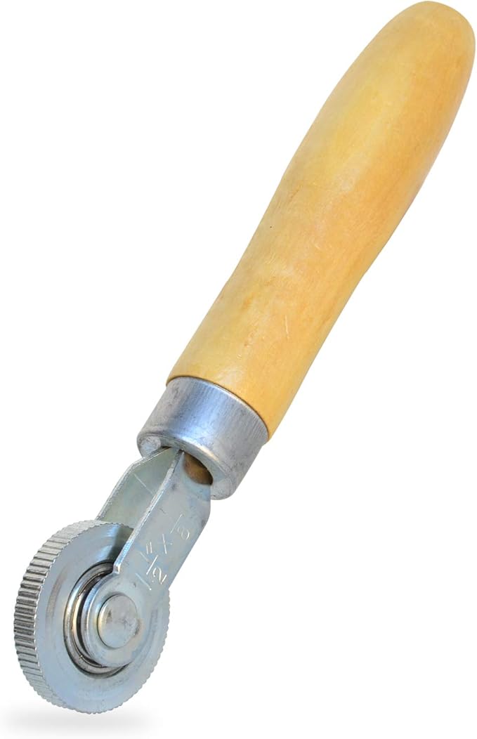 Tire Patch Roller Wooden Handle 1 1/2" Dia Tire Repair Tool (6mm)