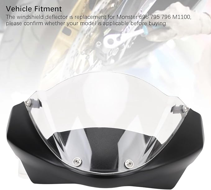 696 795 796 M1100 Motorcycle Windguard, Rugged PC Construction, Front Wind Deflector Screen