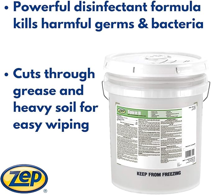 Zep Spirit II Detergent Disinfectant - 5 Gallon (Each) 67939 - Ready-To-Use