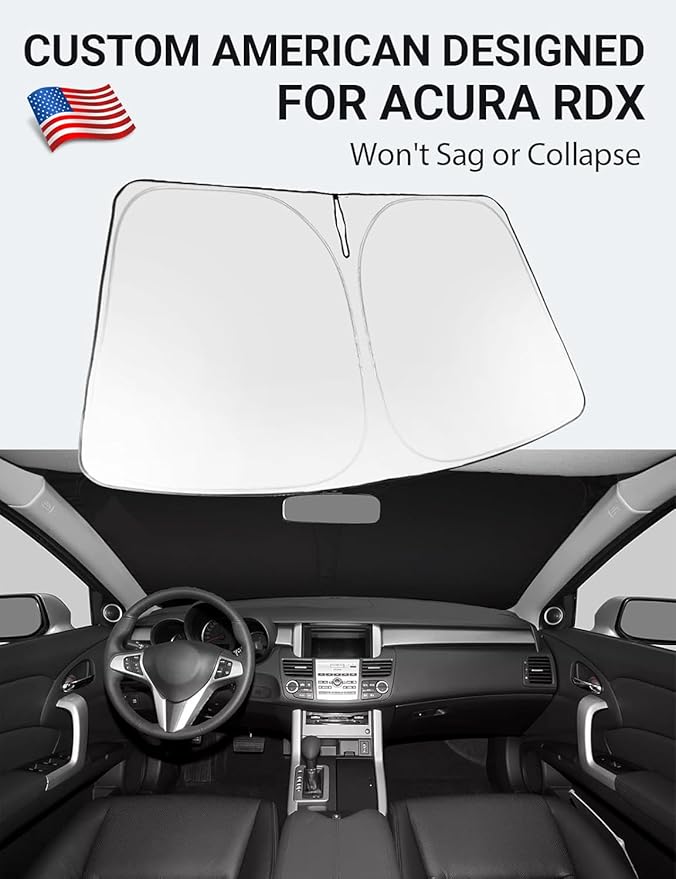 Proadsy 2025 Upgrade Windshield Sun Shade Custom Fit 2007-2012 RDX Acura RDX Foldable Front Sunshade Protector Sun Visor Blocks UV Rays Keep Car Cooler