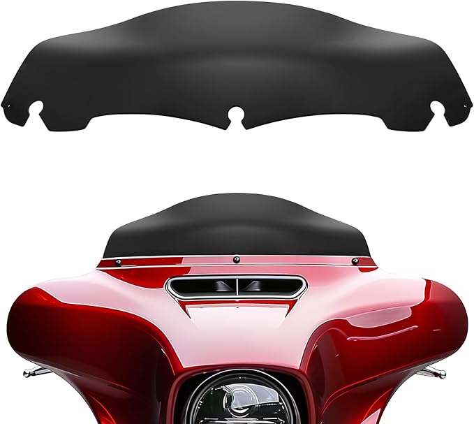 JMTBNO Black 7" Motorcycle Wave Windshield Windscreen Compatible for 2014-2024 Harley Davidson Touring Street Glide/Electra Glide/Ultra Limited/Tri Glide FLHT FLHX FLHXS FLHTK