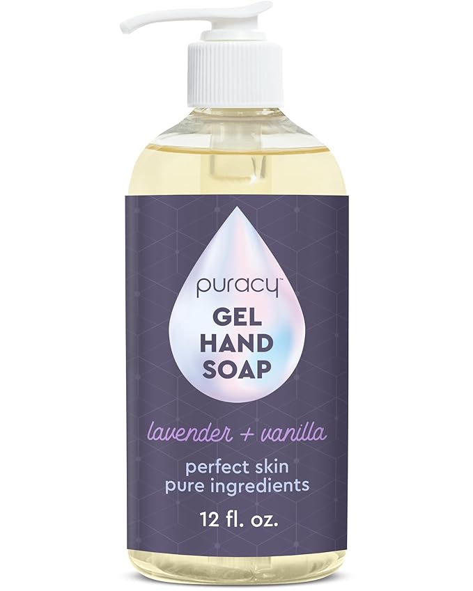 Puracy Organic Hand Soap, For the Professional Hand Washers We've All Become, Moisturizing Natural Gel Hand Wash Soap, Liquid Hand Soap Refills for Soft Skin (12 fl.oz, Lavender & Vanilla) 1-Pack